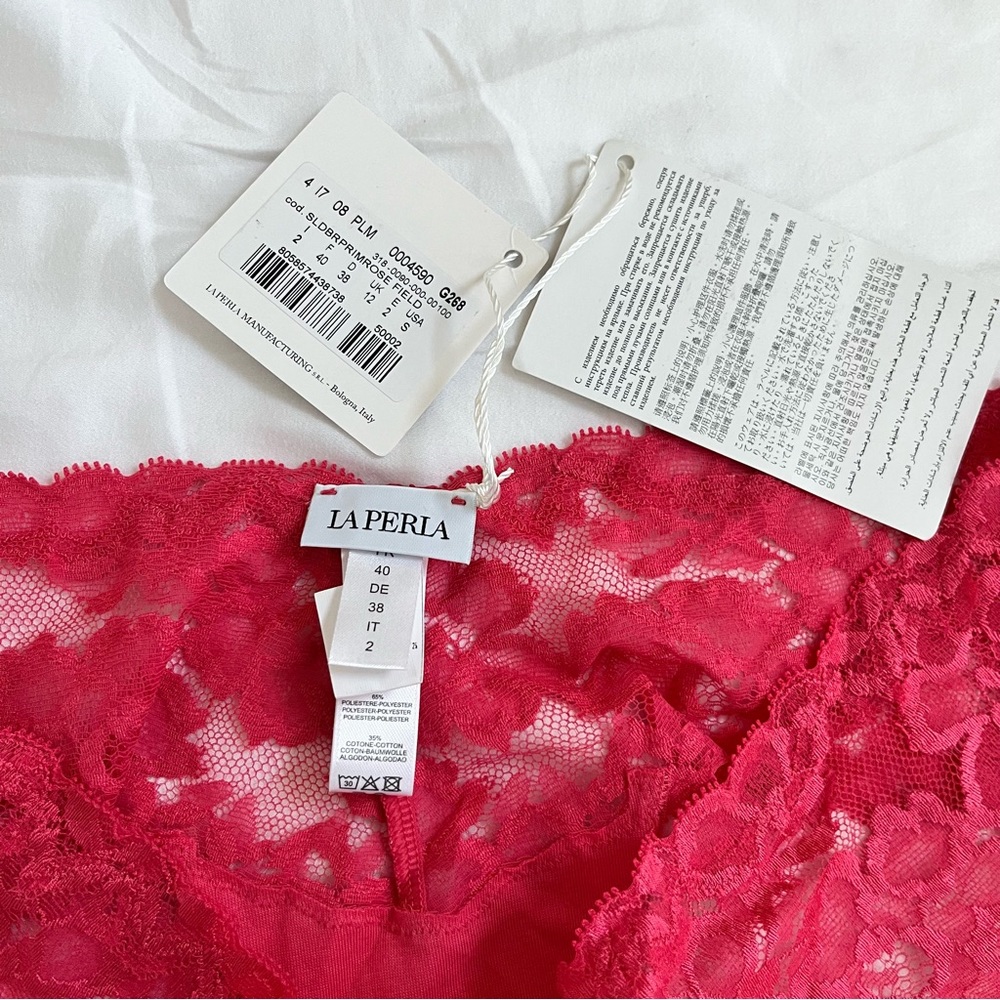 NWT La Perla primaries lace pink thong panty S - Picture 9 of 11